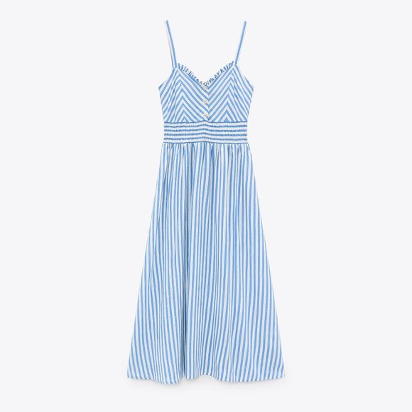 Zara Striped Midi Dress (Small) - Picture 1 of 2